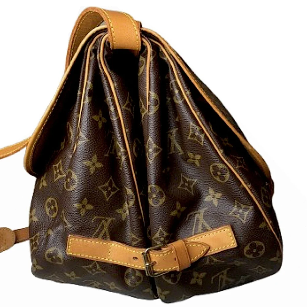 Authentic LOUIS VUITTON Saumur 35 Monogram Double Sided Messenger Bag